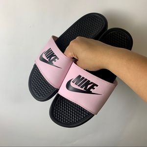 baby pink nike benassi slides 🌸